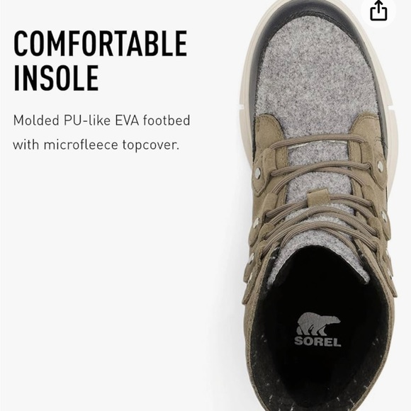 Sorel Ankle Boots in Olive and Gray - Picture 3 of 7